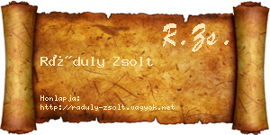 Ráduly Zsolt névjegykártya